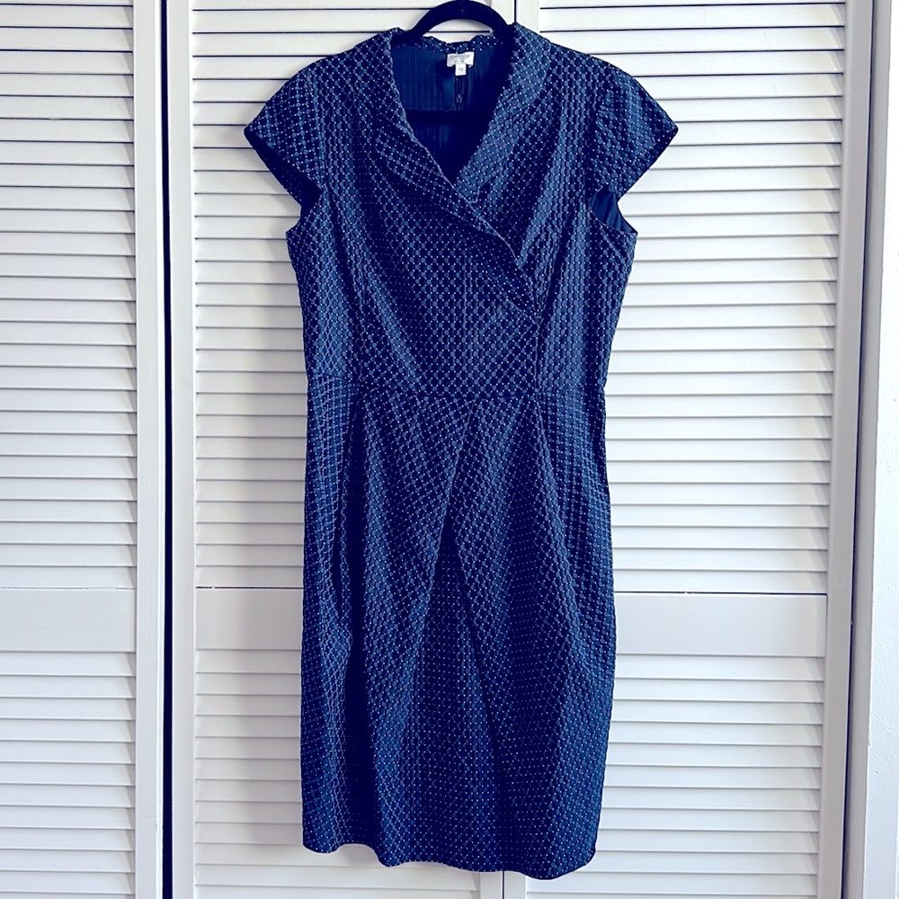 armani collezioni blue dress | Dresses | Giorgio Armani Collezioni Navy Front Neck Style_Square Wildy Lace Long Fringe Jacket Length:Regular